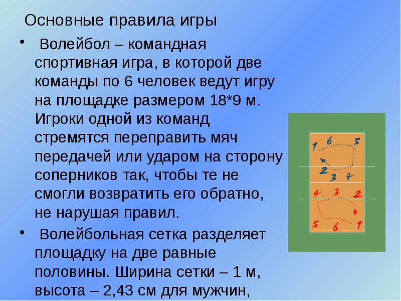 Волейбол — правила игры кратко и понятно для детей