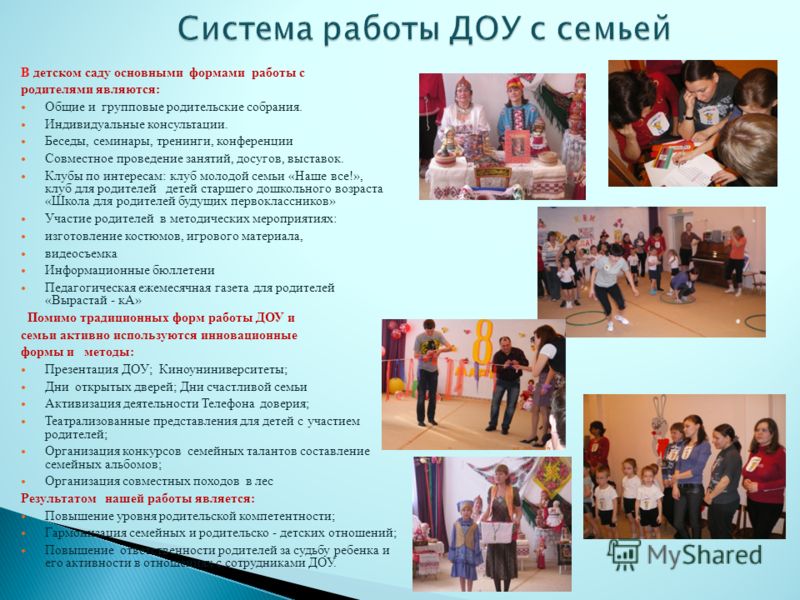 План детско родительский клуб в детском саду. программа детско-родительского клуба « растём вместе» рабочая программа (средняя группа) на тему