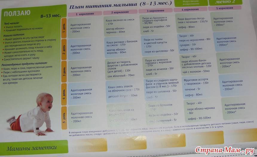 Питание детей до года: таблица питание новорожденного по месяцам - medside.ru