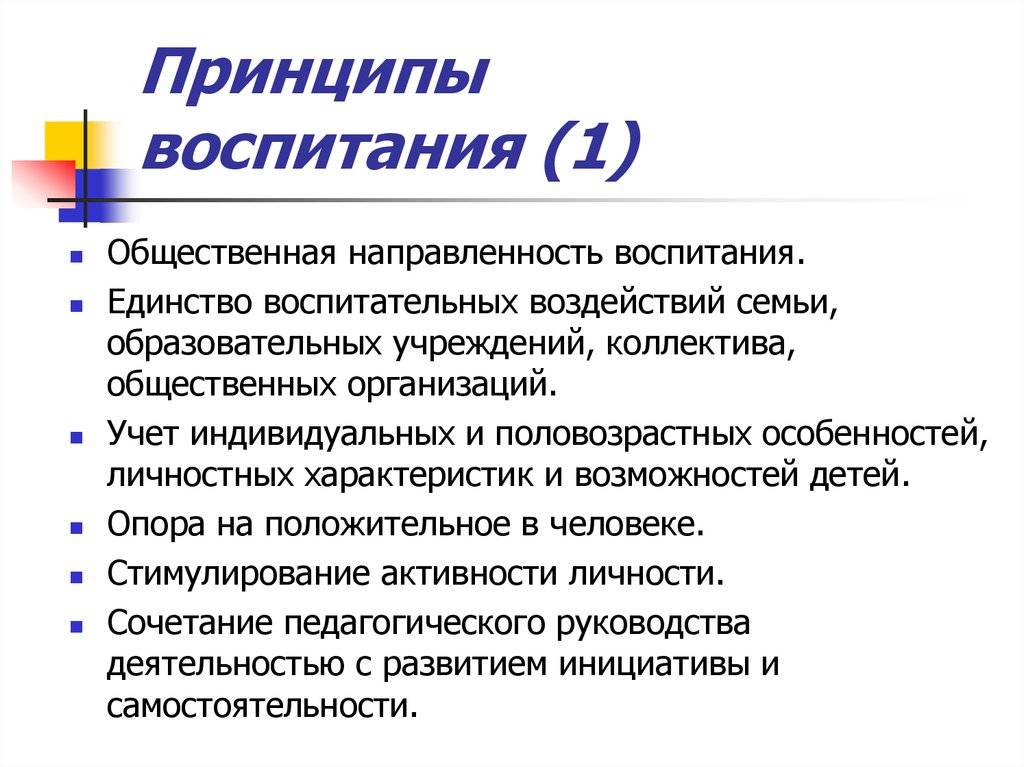 Принципы воспитания школьников