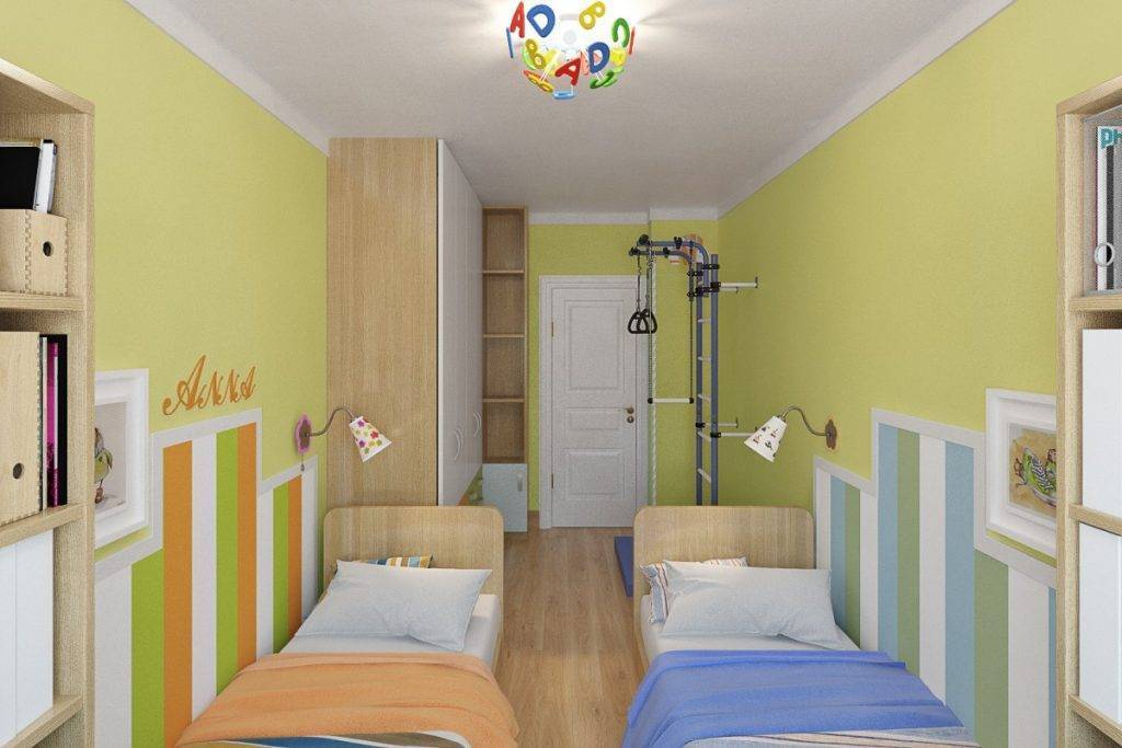Дизайн узкой детской: практичный интерьер для длинной комнаты с учетом количества детей