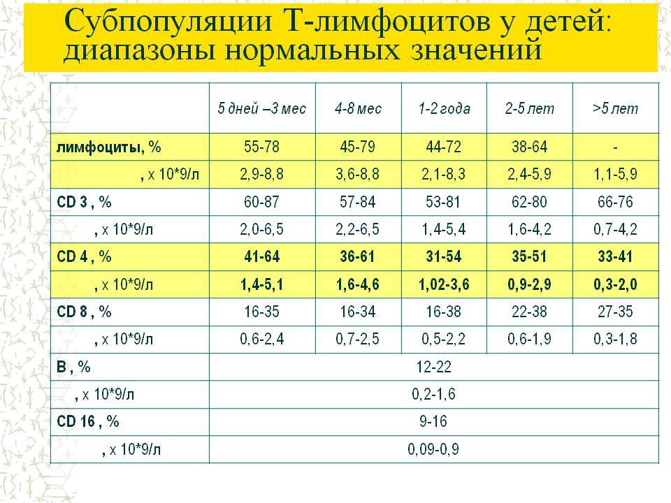 Лимфоциты в крови у детей: норма