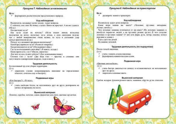 Наблюдения на прогулке во второй младшей группе