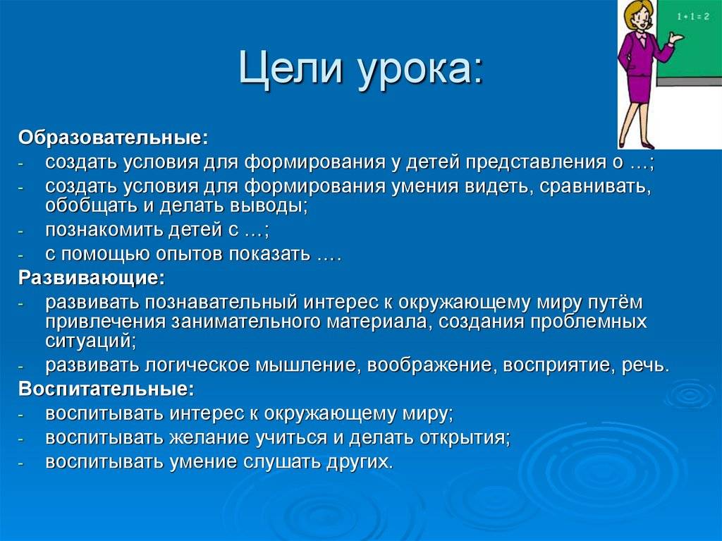 Цели  и задачи урока: как правильно формулировать, способы